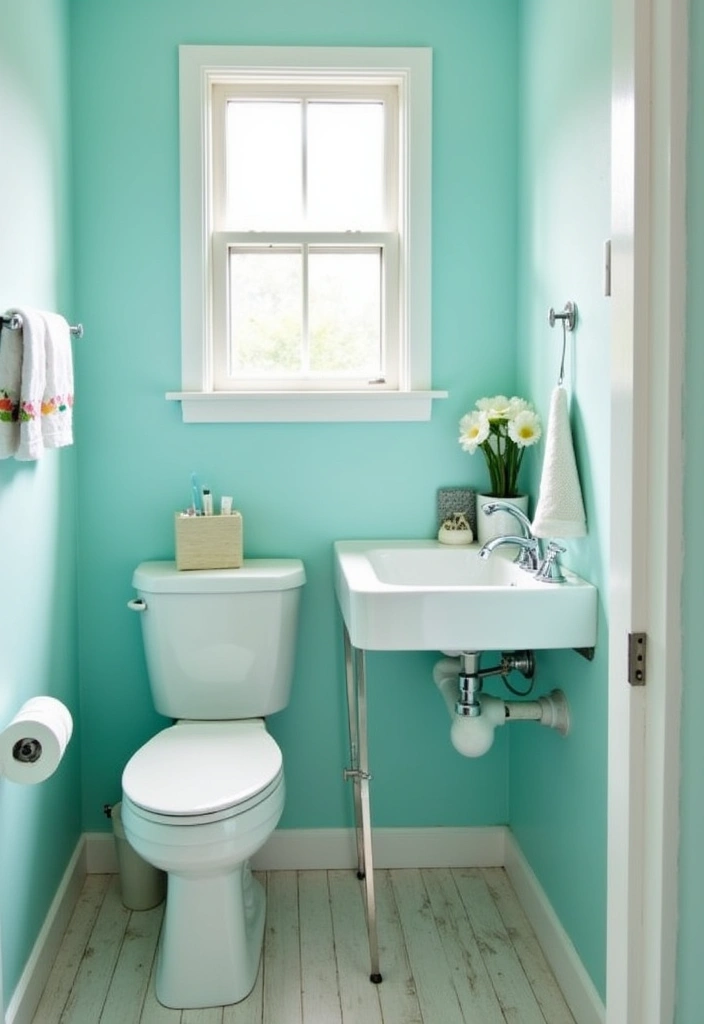 24 Best Paint Colors for a Small Bathroom That'll Make It Feel Spacious! - 13. Cool Aqua