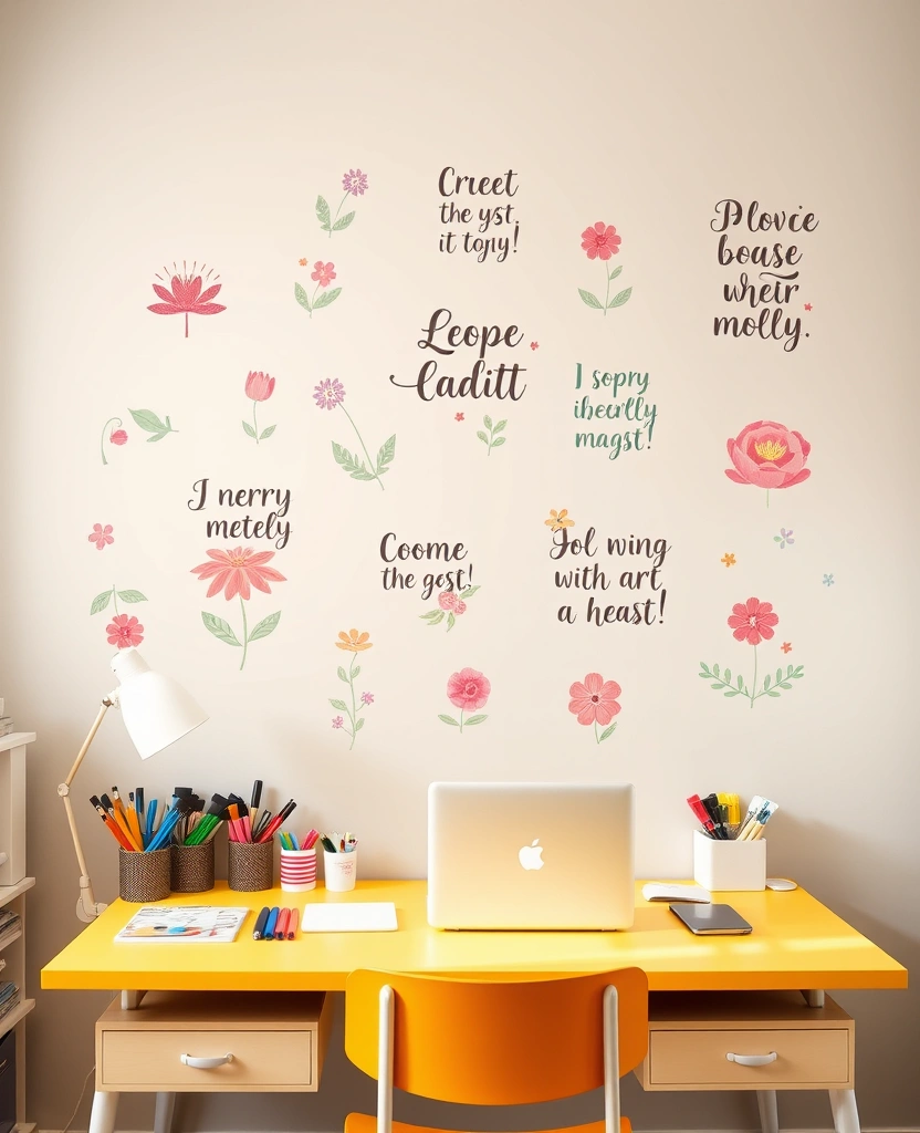 27 Office Decorations Ideas That'll Transform Your Workspace into a Creative Haven! - 29. Whimsical Wall Stickers