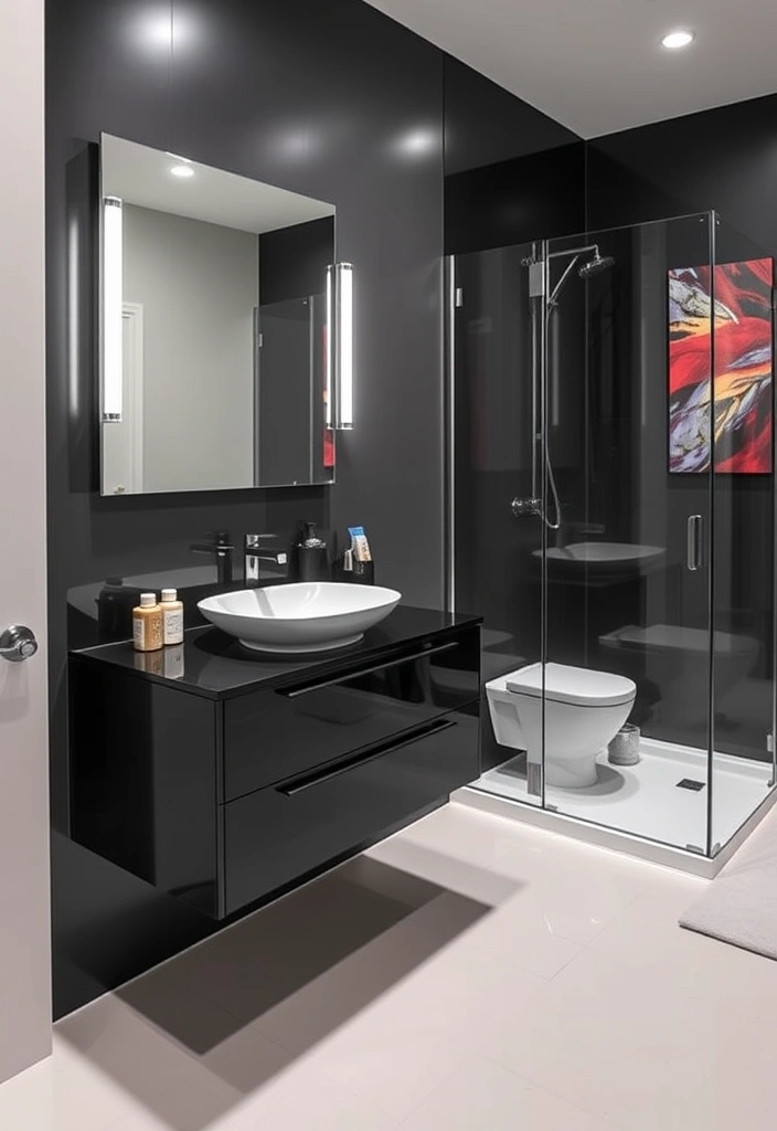 26 Stunning Black And White Bathroom Designs That Will Leave You Speechless! - 6. Contemporary Chic