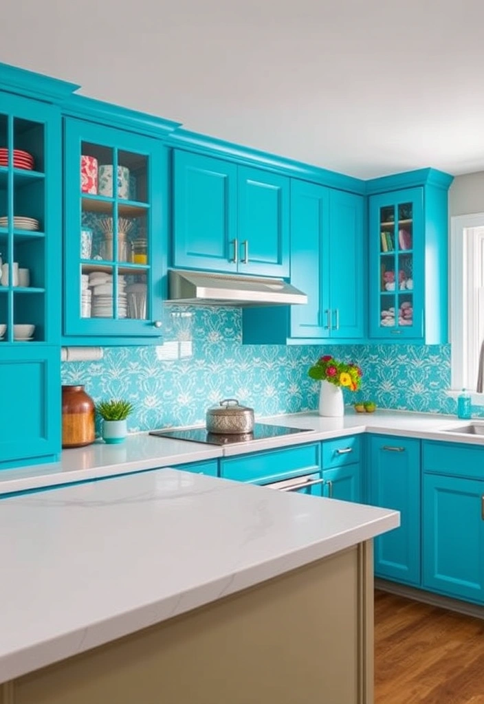 23 Inspiring Kitchen Cabinet Ideas That'll Transform Your Cooking Space! - 18. Colorful Interior Cabinet Design