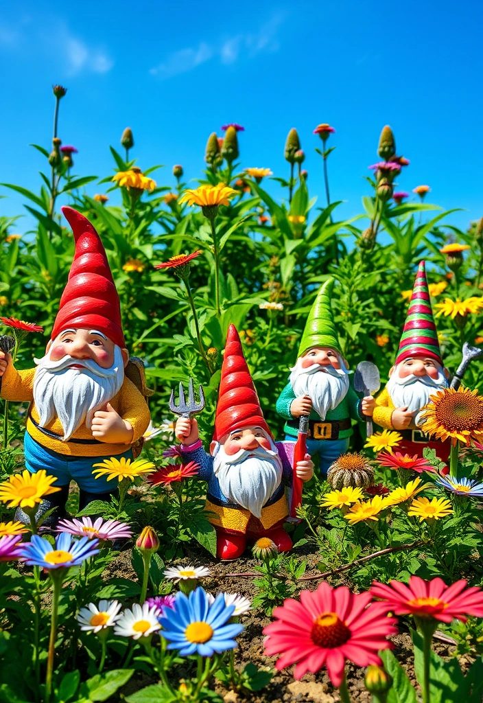 25 DIY Yard Art Ideas That'll Transform Your Garden into a Masterpiece! - 1. Whimsical Garden Gnomes