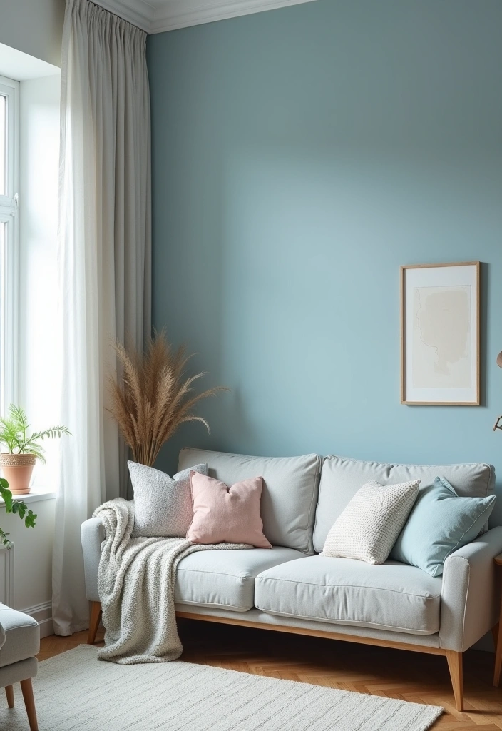 27 Living Room Paint Colors That Create the Ultimate Cozy Vibe (You’ll Love #15!) - 3. Dusty Blue