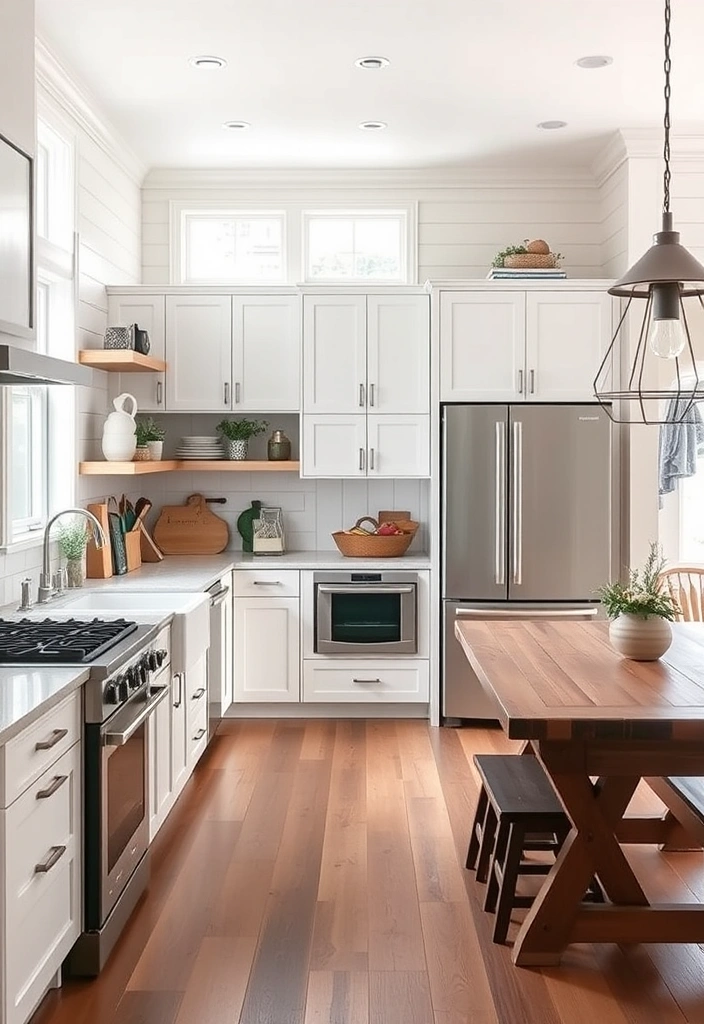 18 Stunning Modern Farmhouse Kitchen Ideas That'll Transform Your Space! - 13. Functional Layouts for Efficiency