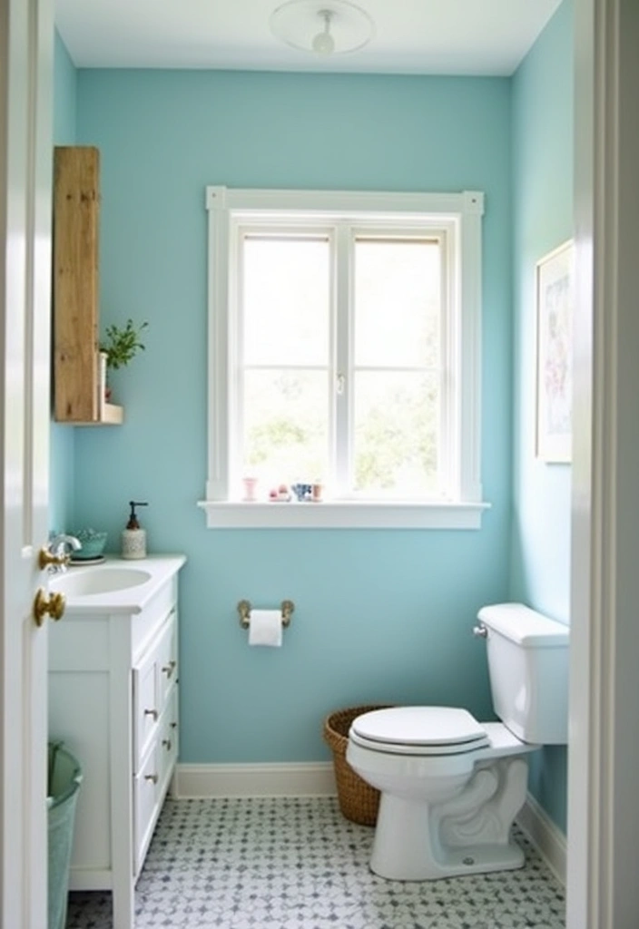 24 Best Paint Colors for a Small Bathroom That'll Make It Feel Spacious! - 8. Sky Blue