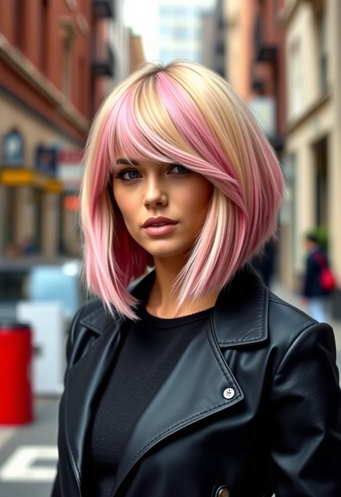 25 Stylish Short Blonde Hair Ideas That Will Transform Your Look! - 17. Bold Color Block Bob