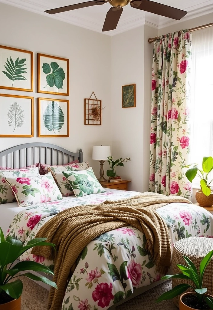 21 Cottagecore Bedroom Ideas That'll Make You Feel Like You're in a Fairytale! - 12. Botanical Prints