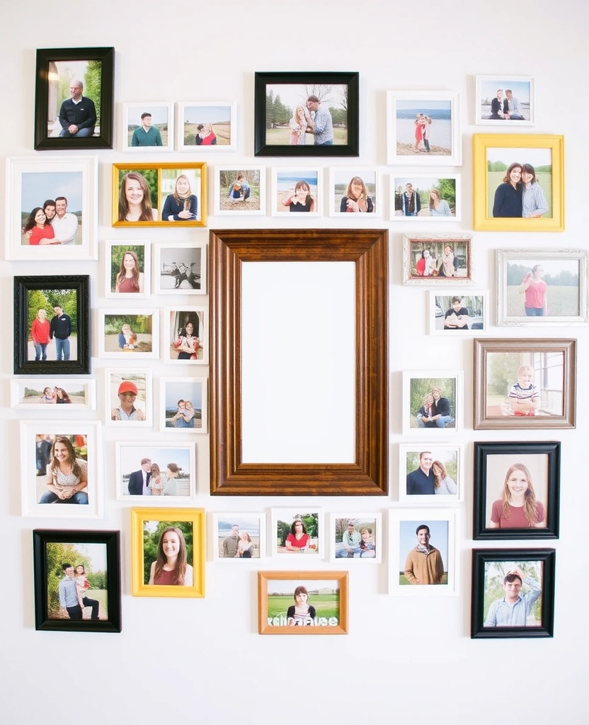 21 Inspiring Photo Wall Ideas That Will Transform Your Space! - 30. The Dynamic Collage