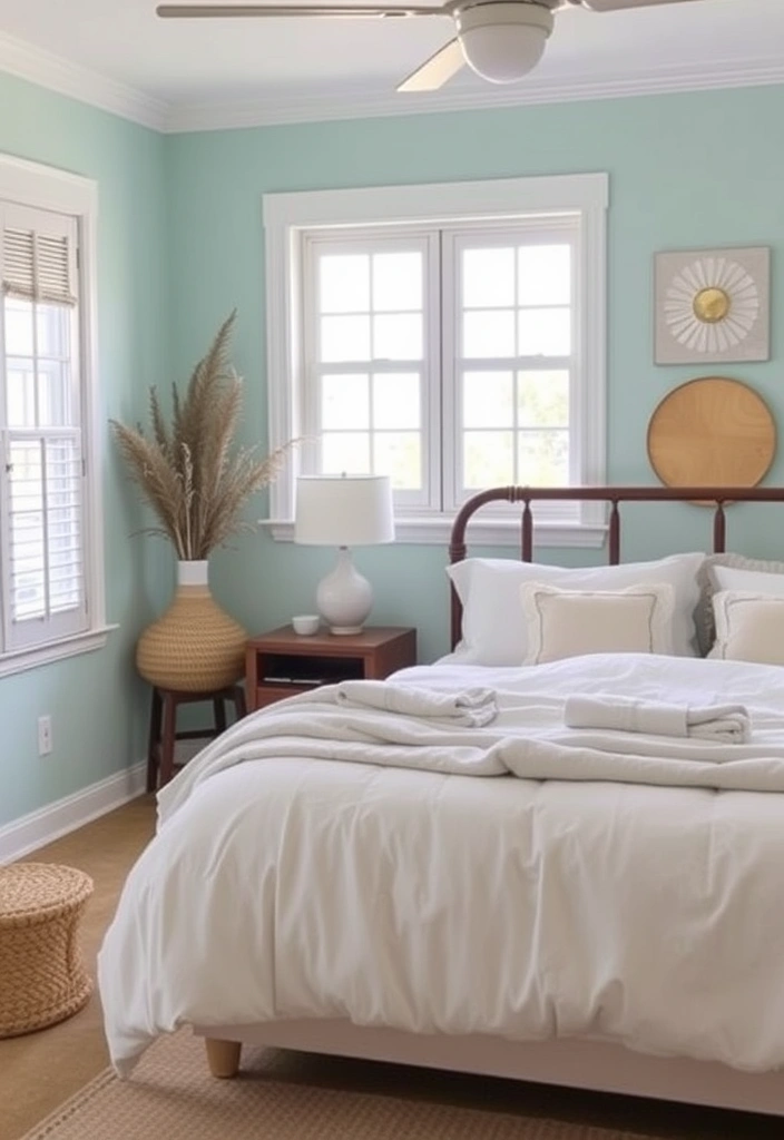 22 Romantic Bedroom Paint Colors That'll Make You Fall in Love Again! - 21. Pale Aqua - Refreshing Tranquility