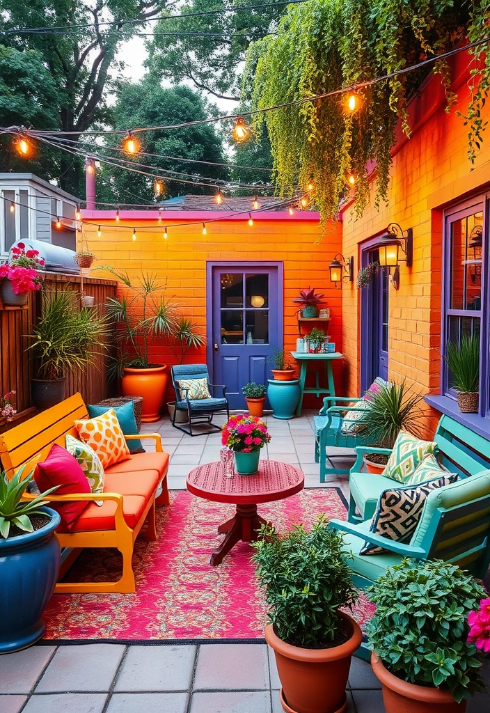 21 Colorful Home Decor Ideas That Will Ignite Your Inner Maximalist! - 12. Colorful Outdoor Spaces