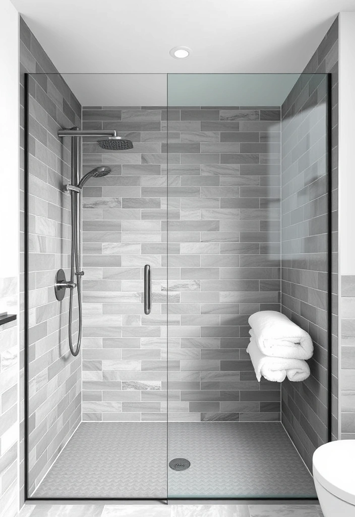 15 Creative Shower Tile Designs for Small Bathrooms (You’ll Want to Steal #12!) - 8. Minimalist Monochrome