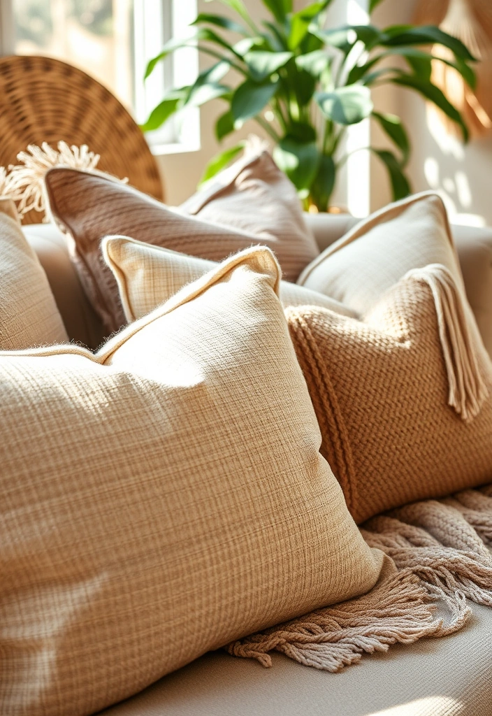 20 Chic & Cozy Throw Pillows and Blankets Ideas You Need Right Now! - 1. The Textured Boho Look