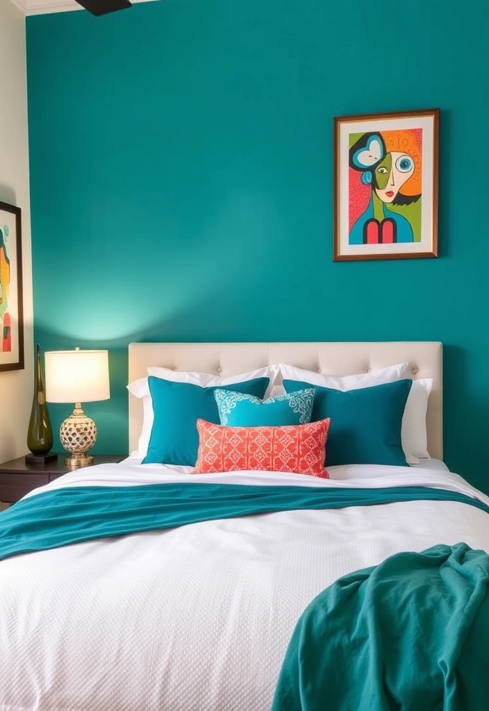 21 Cozy & Inspiring Guest Bedroom Ideas You’ll Want to Steal Right Now! - 16. Colorful Accent Walls