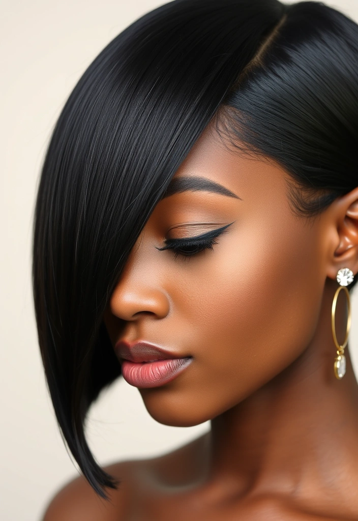 25 Elegant Short Bob Ideas for Black Women That Will Turn Heads! - 1. Sleek Straight Bob