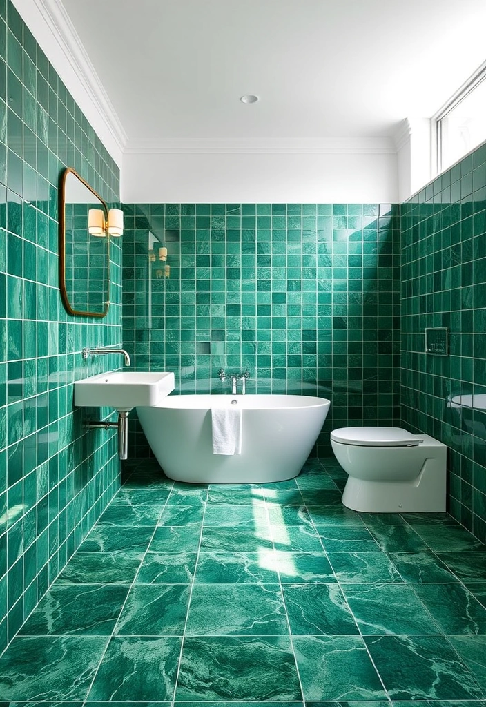 21 Green Bathroom Design Trend Ideas That'll Refresh Your Space (You Won't Believe #7!) - 4. Green Tiles