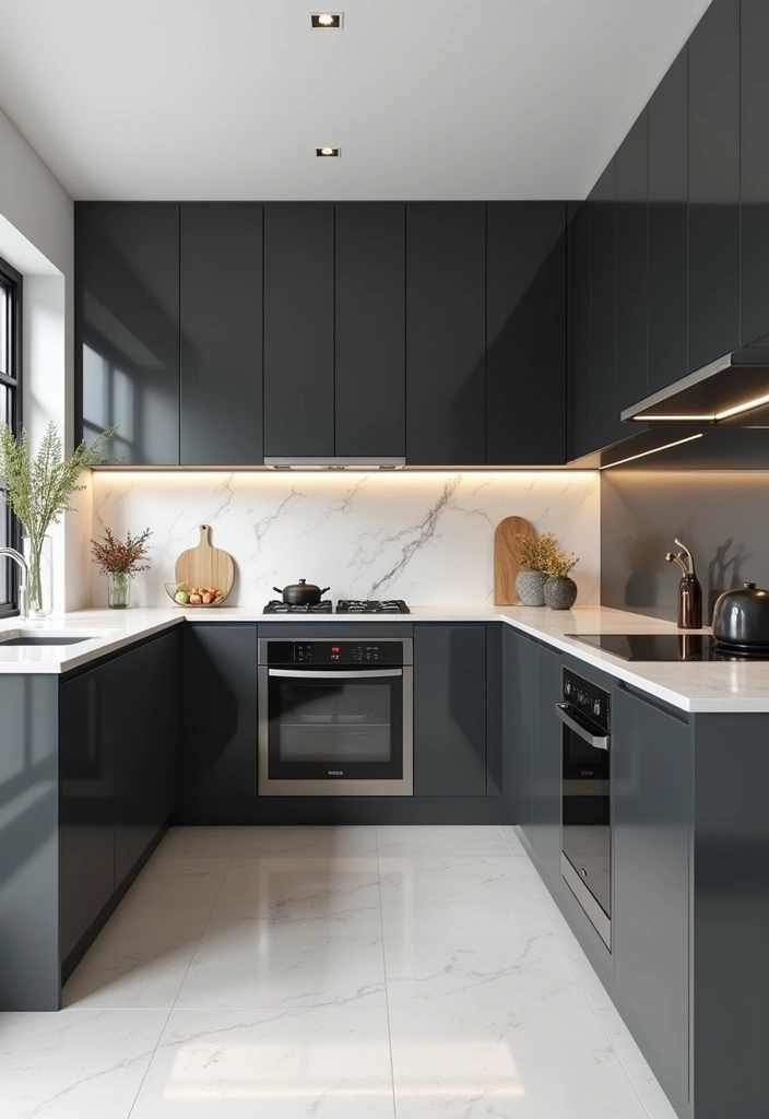 21 Kitchen Cabinet Colors That Hide Dirt (You Won't Believe #10!) - 5. Charcoal Gray