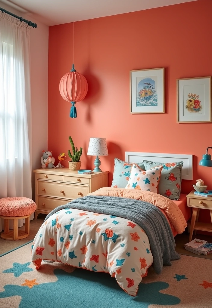 24 Best Paint Colors for Boys Room That Will Make You Want to Move In! - 17. Warm Coral