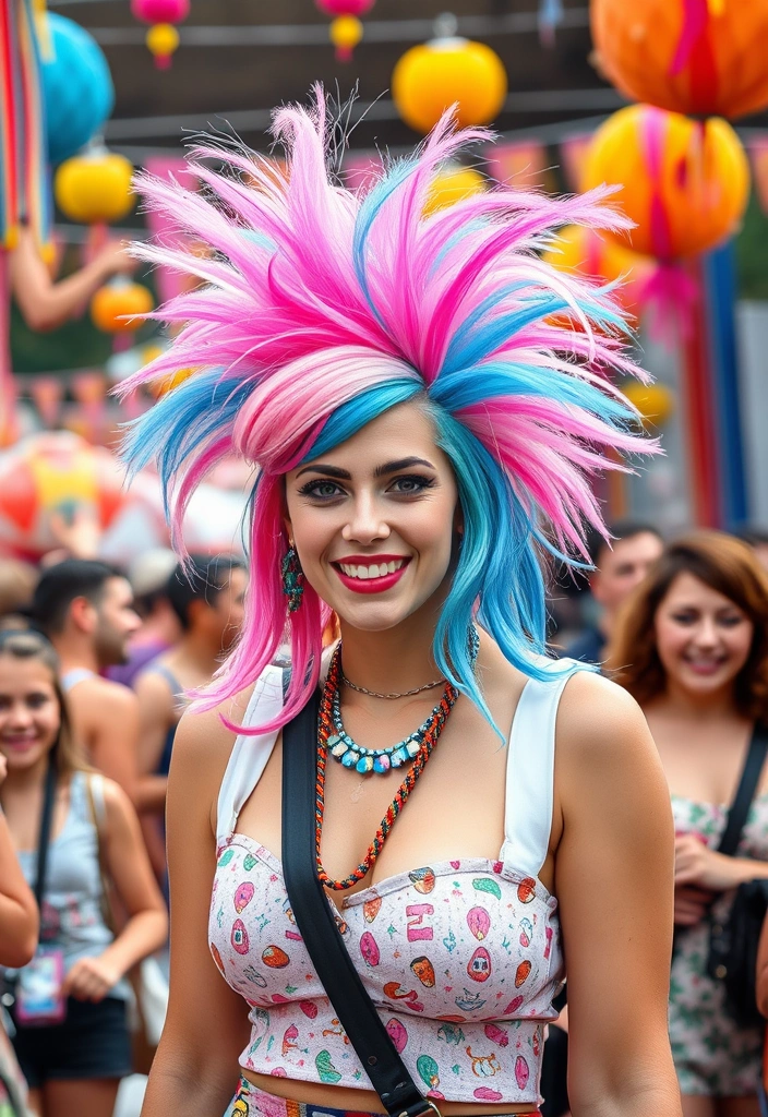 15 Buzzing Beehive Hairstyles That Will Make You Stand Out! - 7. Colorful Beehive