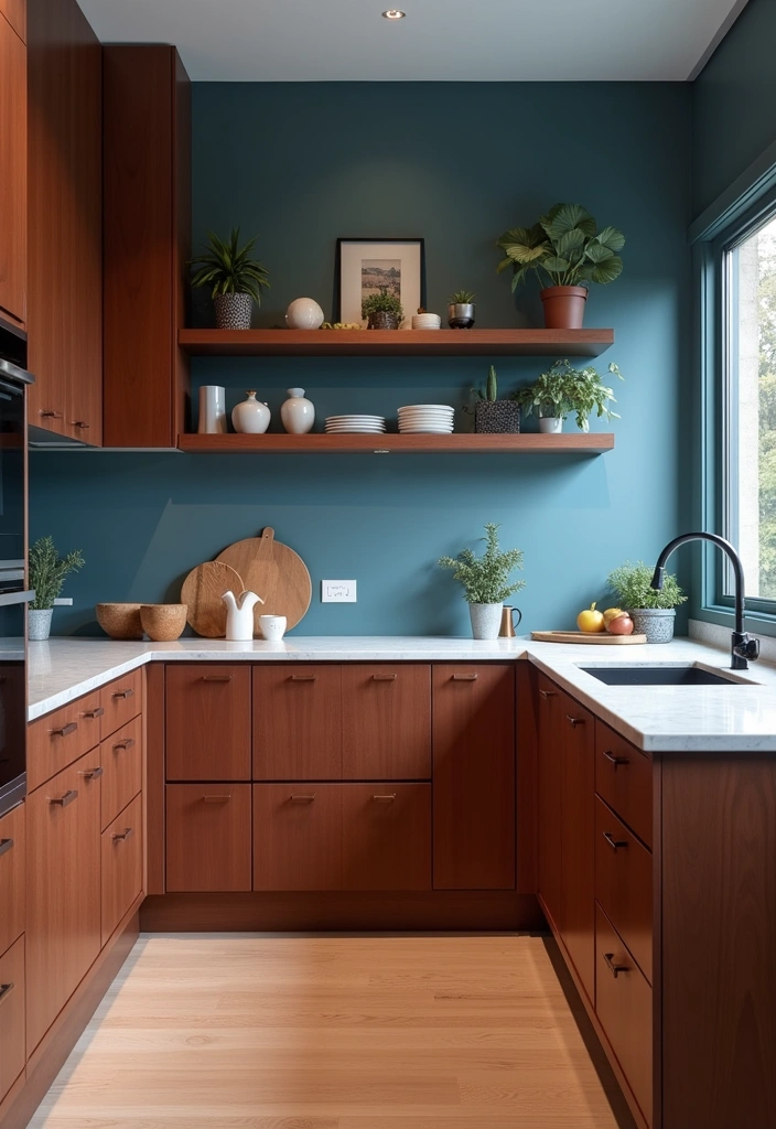 25 Stunning Paint Colors for Cherry Cabinets That Will Transform Your Kitchen! - 15. Steel Blue