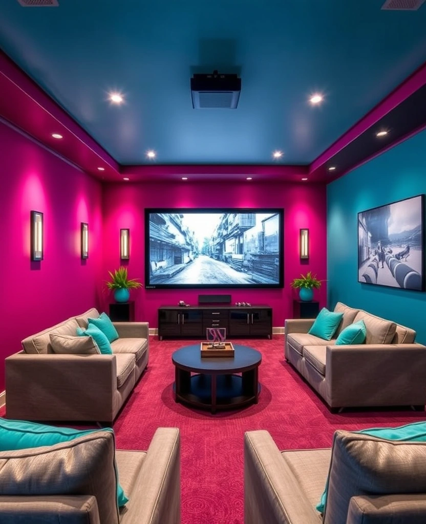 26 Best Paint Colors for Media Room That Will Transform Your Viewing Experience! - 32. Daring Magenta