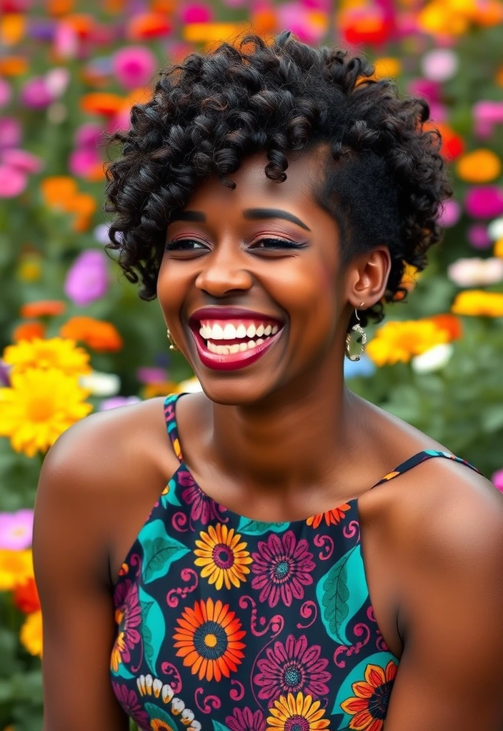 15 Chic Pixie Cuts for Black Women That Will Turn Heads! - 4. Curly Pixie with Side Bangs