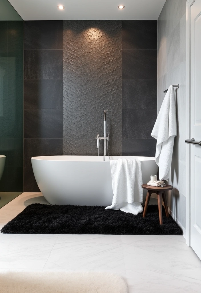 26 Stunning Black And White Bathroom Designs That Will Leave You Speechless! - 8. Luxurious Textures