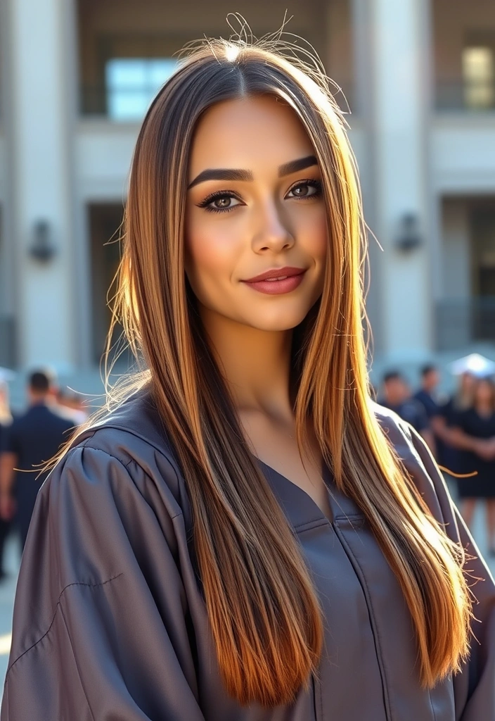 23 Graduation Hair Ideas You Can Do in Under 30 Minutes (You’ll Want #12!) - 15. Simple Straight Hair