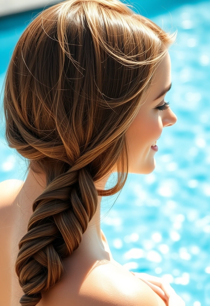 15 Splashy Pool Hairstyles to Stay Cool This Summer! - 12. Waterfall Braid