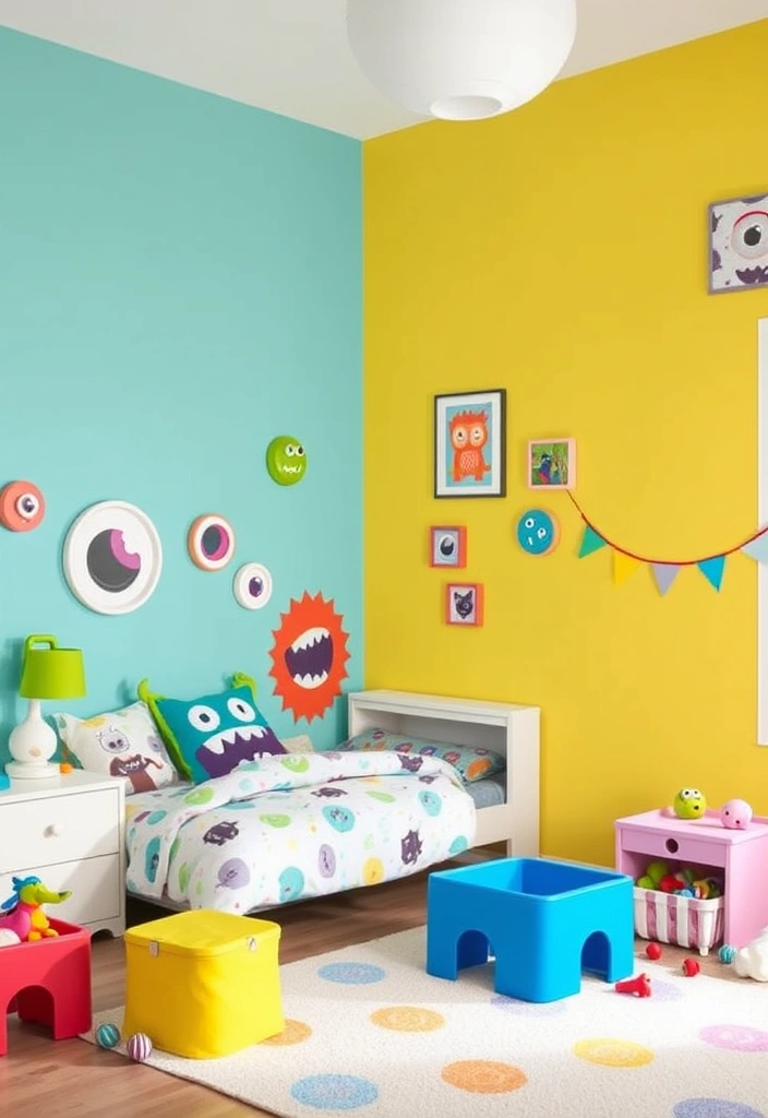 24 Young Boys Bedroom Ideas That Will Make You Say 'WOW!' - 23. Friendly Monsters