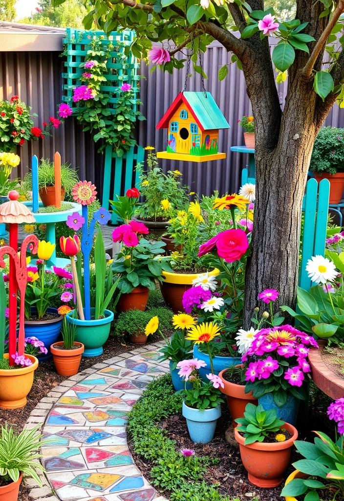 27 Vibrant Mexican Home Decor Ideas That Will Transform Your Space! - 11. Whimsical Garden Decor