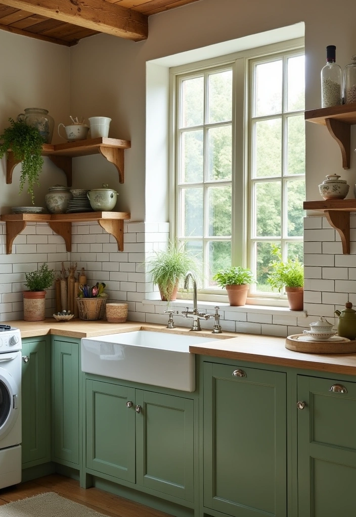 21 Kitchen Cabinet Colors That Hide Dirt (You Won't Believe #10!) - 4. Sage Green