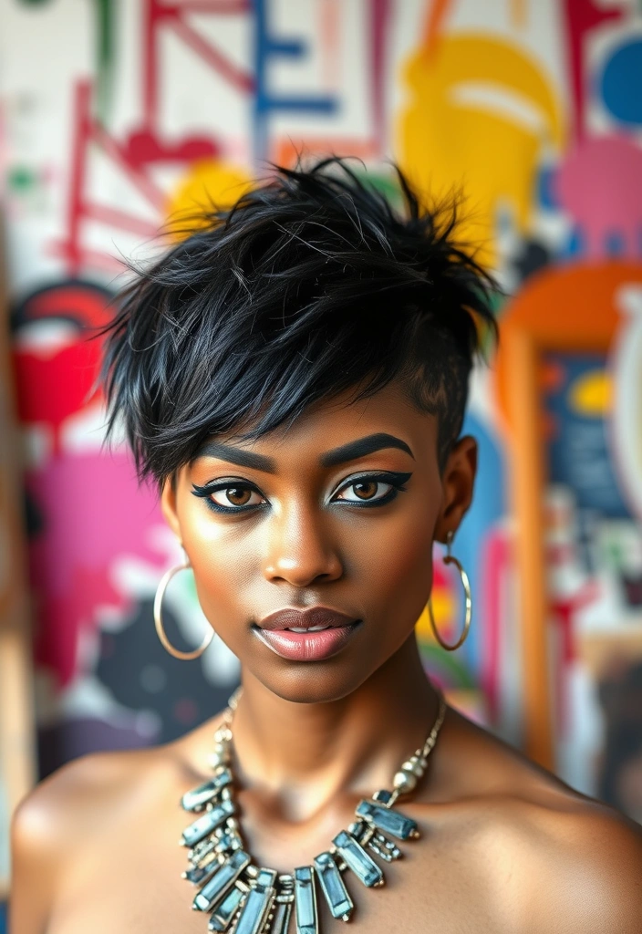 15 Chic Pixie Cuts for Black Women That Will Turn Heads! - 8. Edgy Textured Pixie