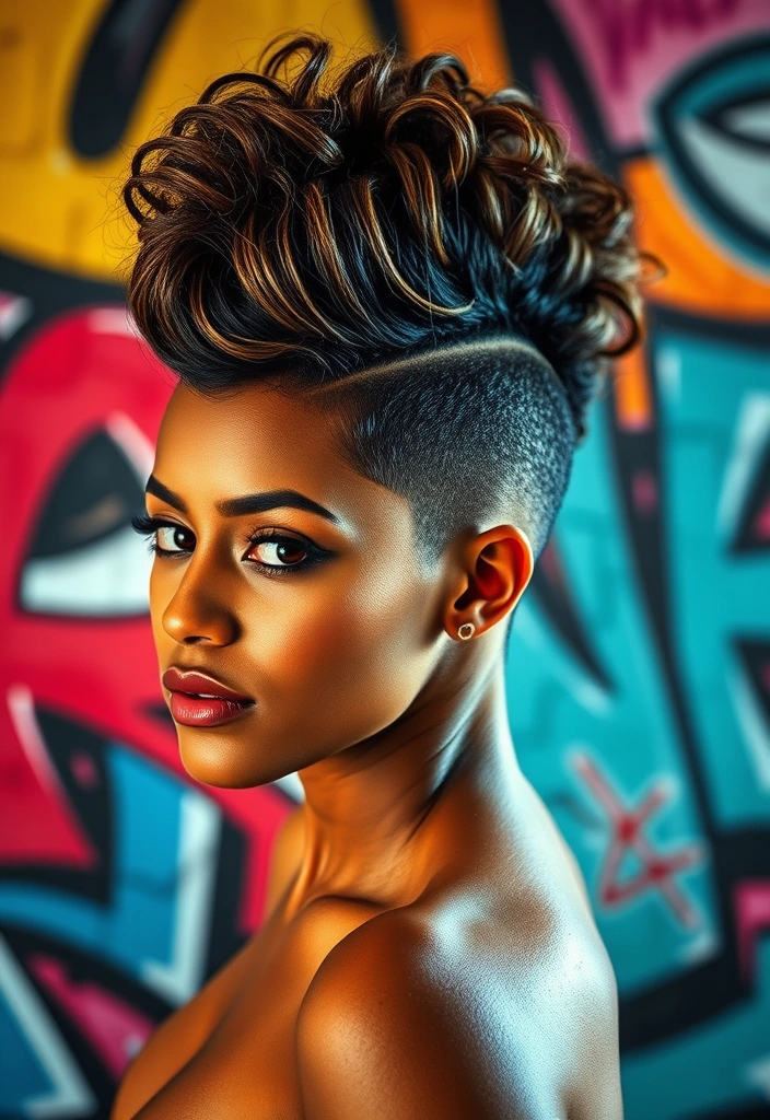 15 Magical Curly Pixie Cut Ideas That Will Transform Your Look Instantly! - 3. The Curly Faux Hawk