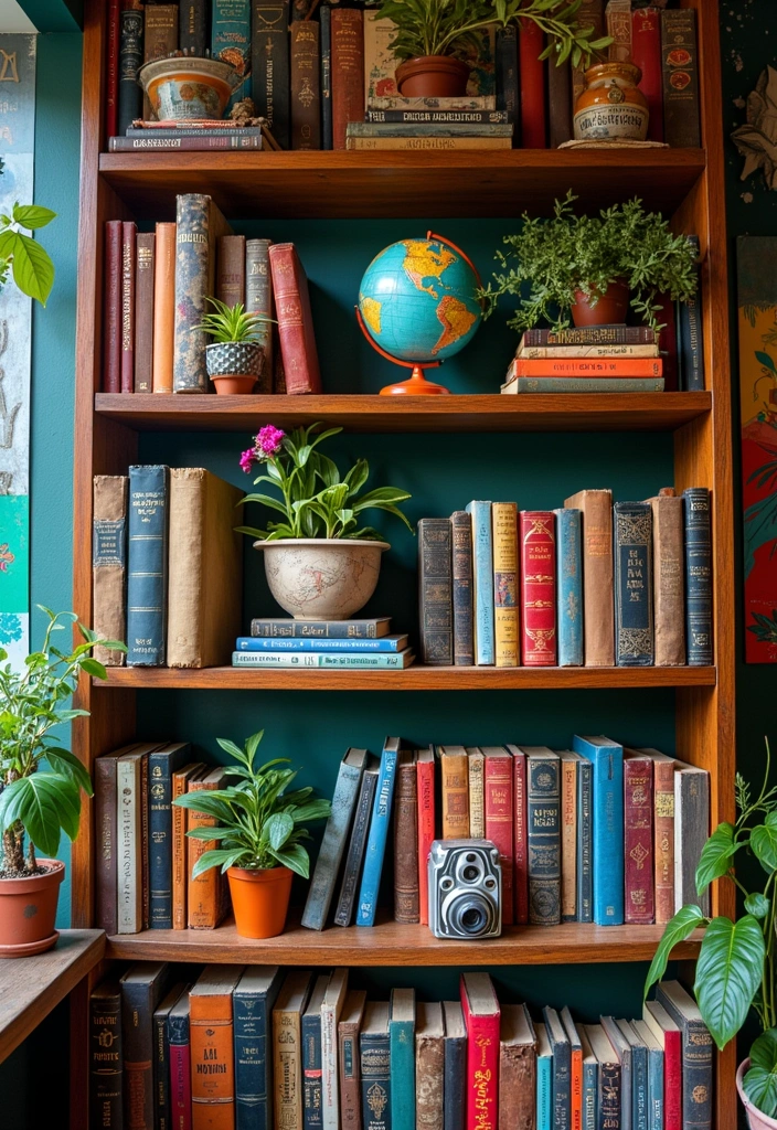 21 Bookshelf Ideas That'll Transform Your Space Into a Cozy Haven! - 3. Eclectic Display