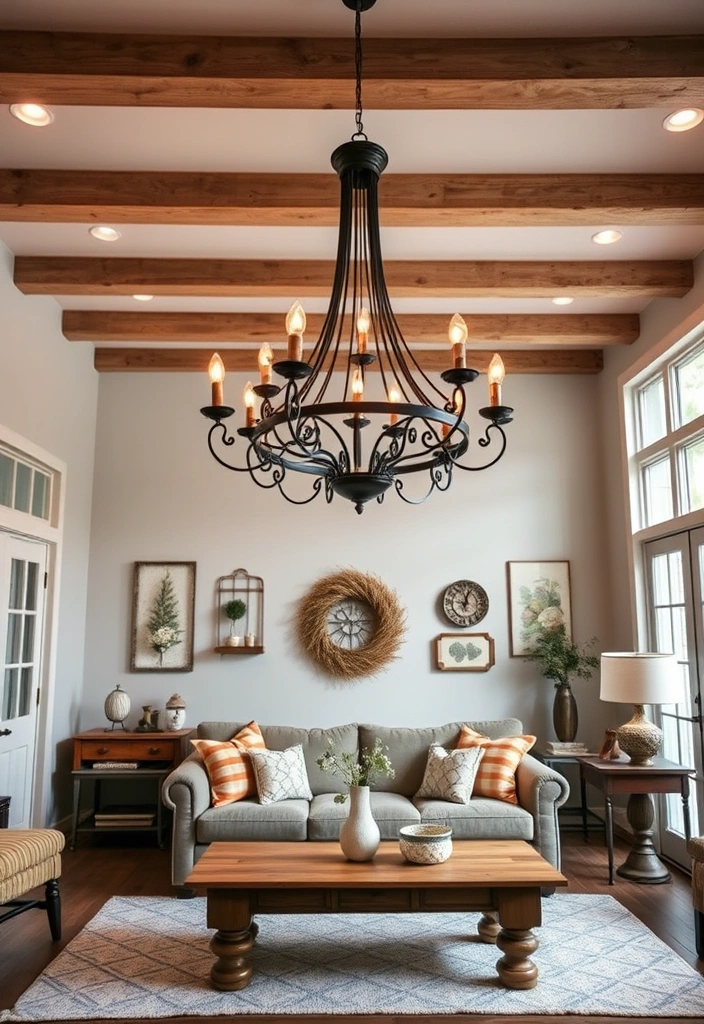 20 Modern Farmhouse Living Room Ideas That'll Make You Want to Redecorate Right Now! - 2. Statement Lighting Fixtures