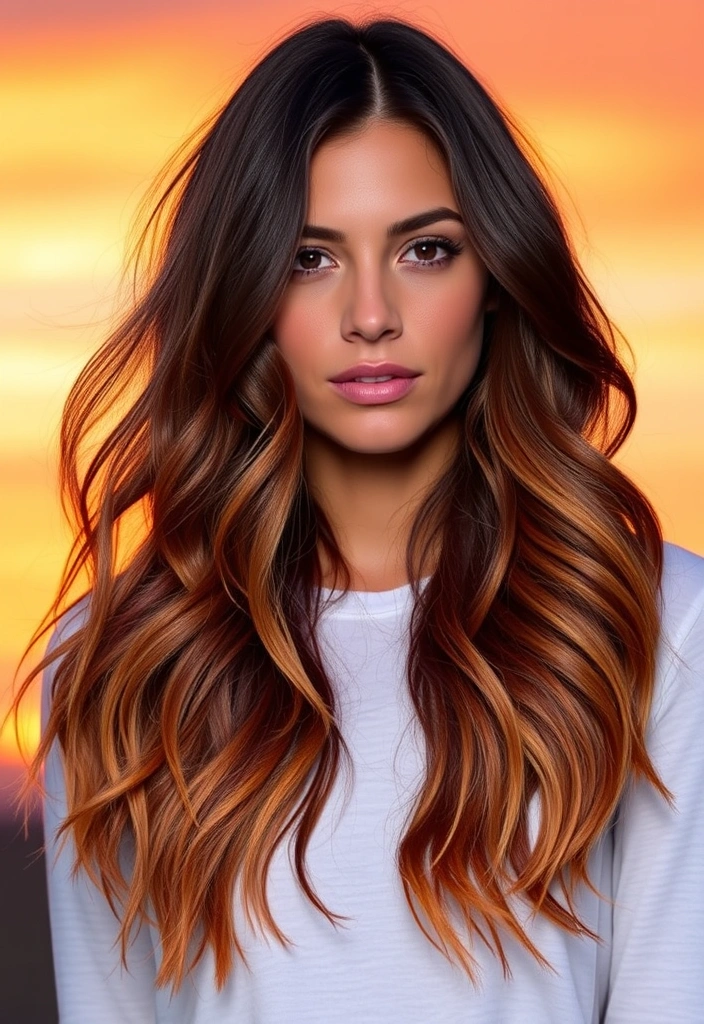 15 Fancy Dip-Dye Hair Color Ideas That Will Transform Your Look! - 2. Sunset Ombre Dip-Dye