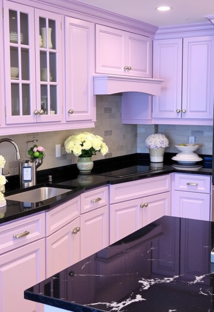 25 Stunning Colors That Pair Perfectly with Black Granite Countertops (You Won't Believe #13!) - 11. Soft Lavender