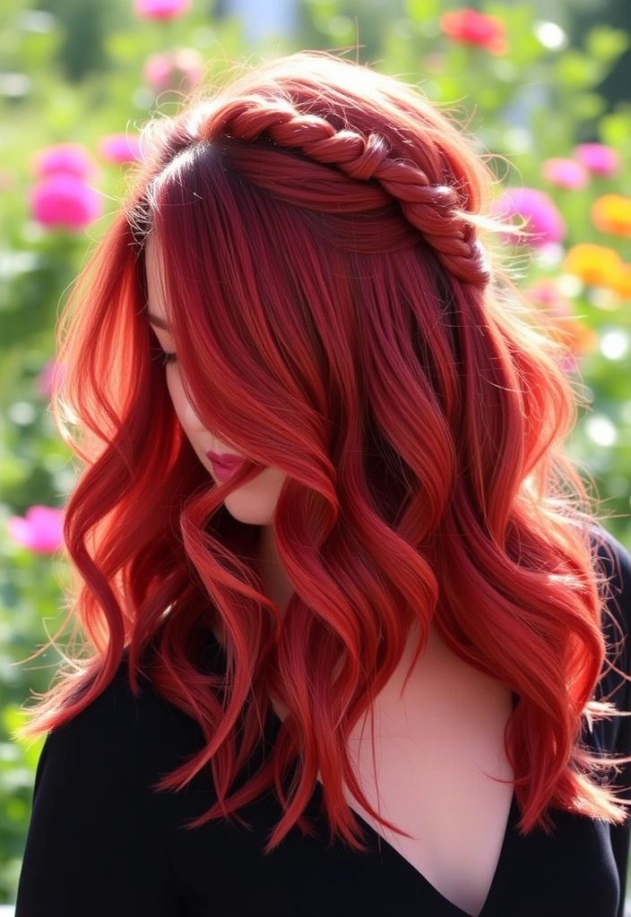 15 Vibrant Cherry Bomb Hairstyles That Will Make Heads Turn! - 8. Cherry Half-Up, Half-Down