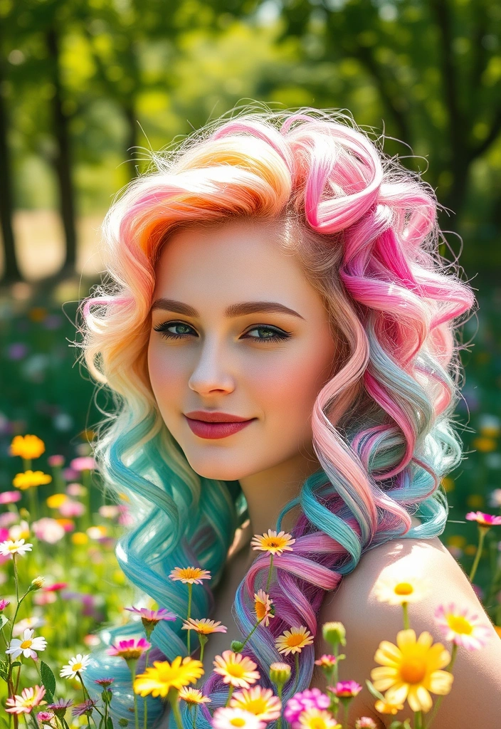 20 Summer Hair Color Trends That Will Make You the Envy of Your Friends! - 3. Pastel Rainbow