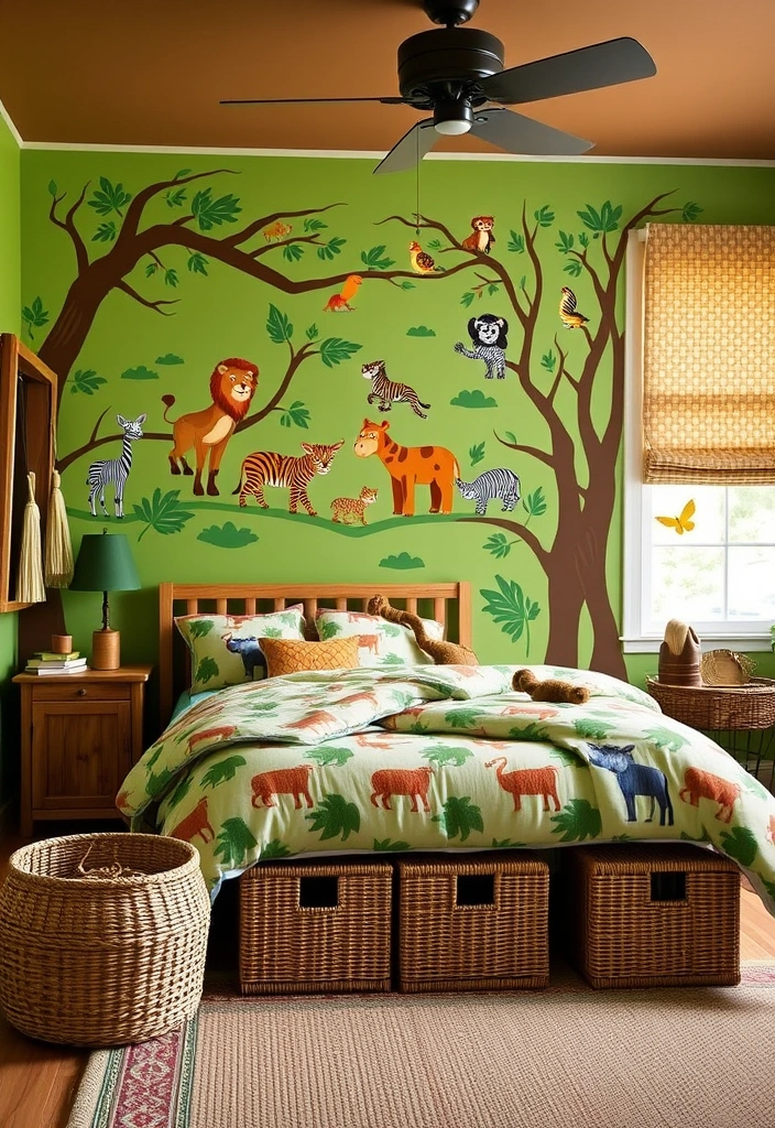 24 Young Boys Bedroom Ideas That Will Make You Say 'WOW!' - 9. Jungle Safari