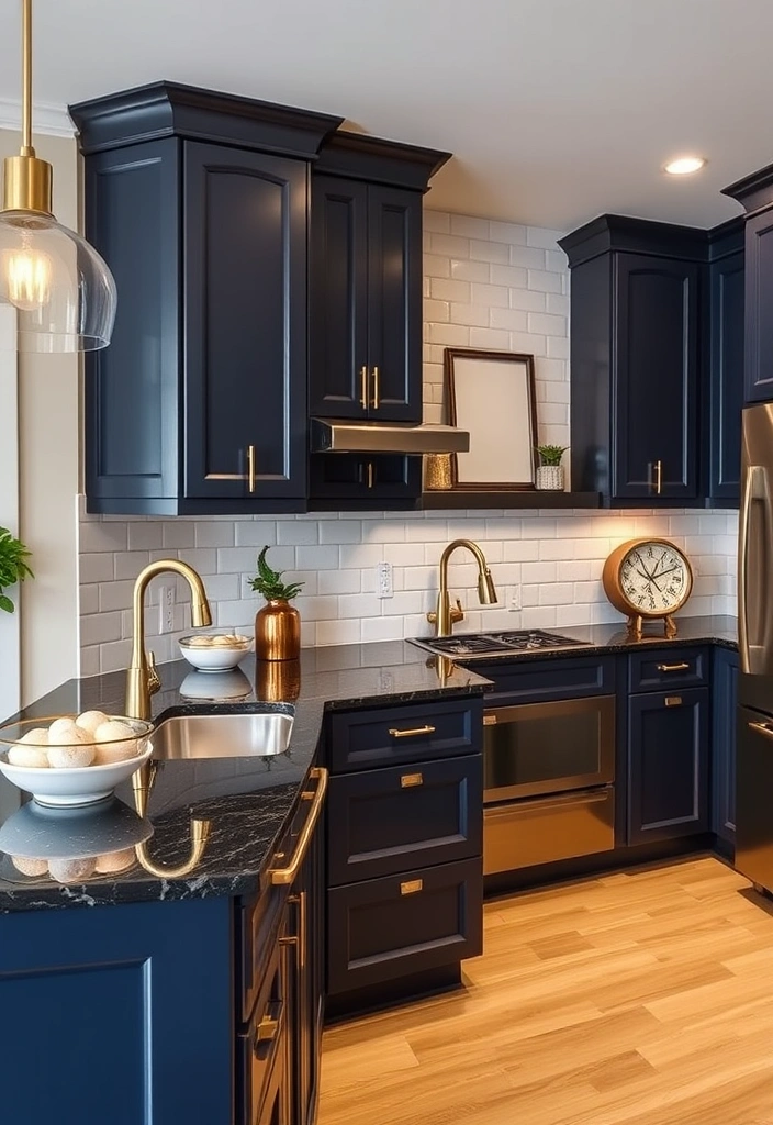 25 Stunning Colors That Pair Perfectly with Black Granite Countertops (You Won't Believe #13!) - 6. Elegant Navy