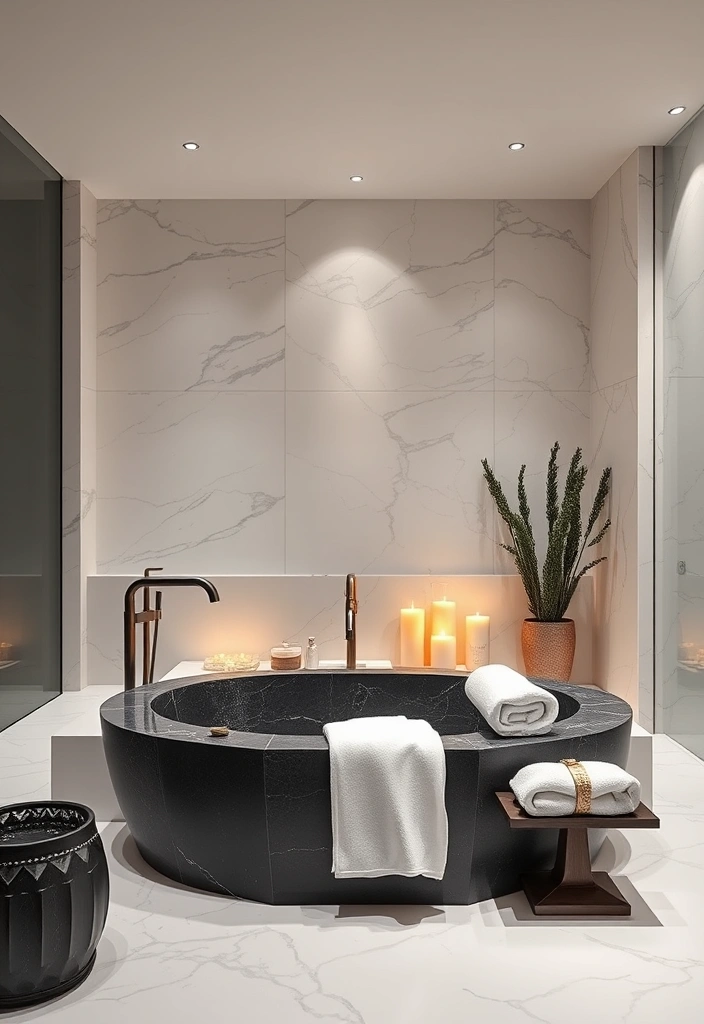 26 Stunning Black And White Bathroom Designs That Will Leave You Speechless! - 5. Spa-Like Retreat