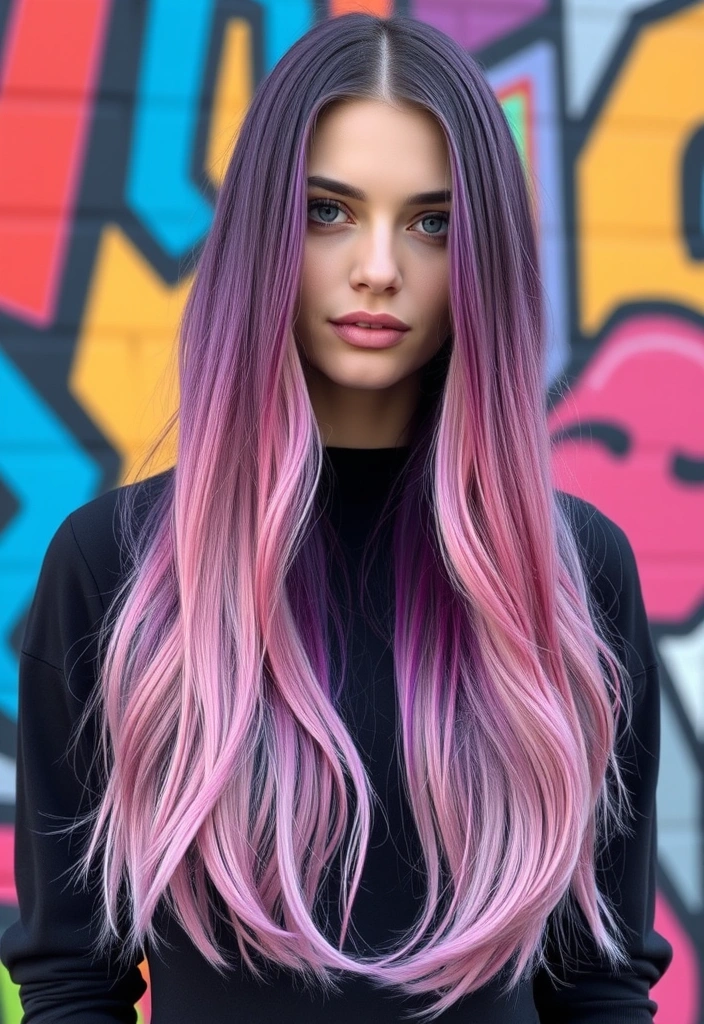 21 Vibrant Hairstyles for Purple Hair That'll Turn Heads Everywhere! - 7. Ombre Purple to Pink