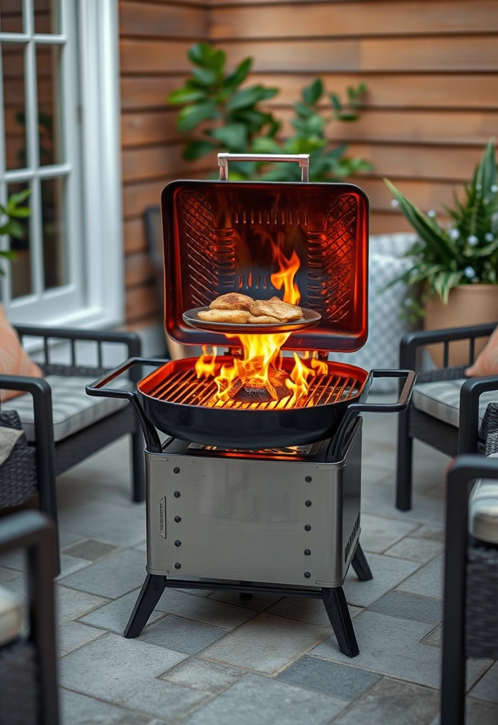 24 Cheap Outdoor Kitchen Ideas That Will Transform Your Backyard into a Culinary Paradise! - 16. Compact Fire Grill