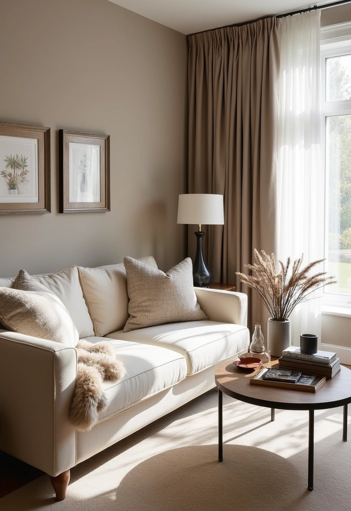 27 Living Room Paint Colors That Create the Ultimate Cozy Vibe (You’ll Love #15!) - 12. Soft Taupe