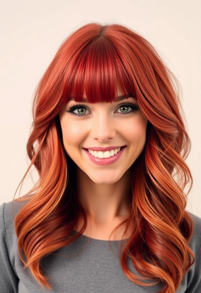 15 Blazing Red Weave Hairstyles That Will Turn Heads Everywhere! - 14. Red Side-Swept Bangs