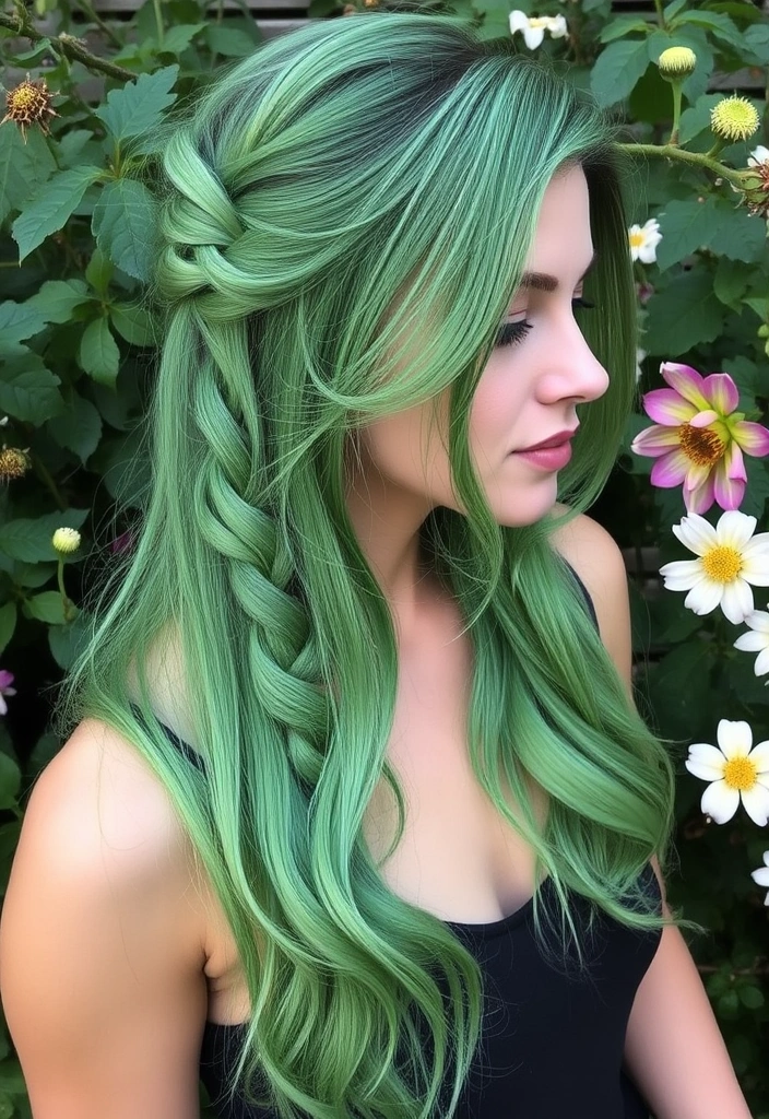 25 Lively Spring Hair Color Trends That Will Brighten Your Look! - 8. Lush Garden Green