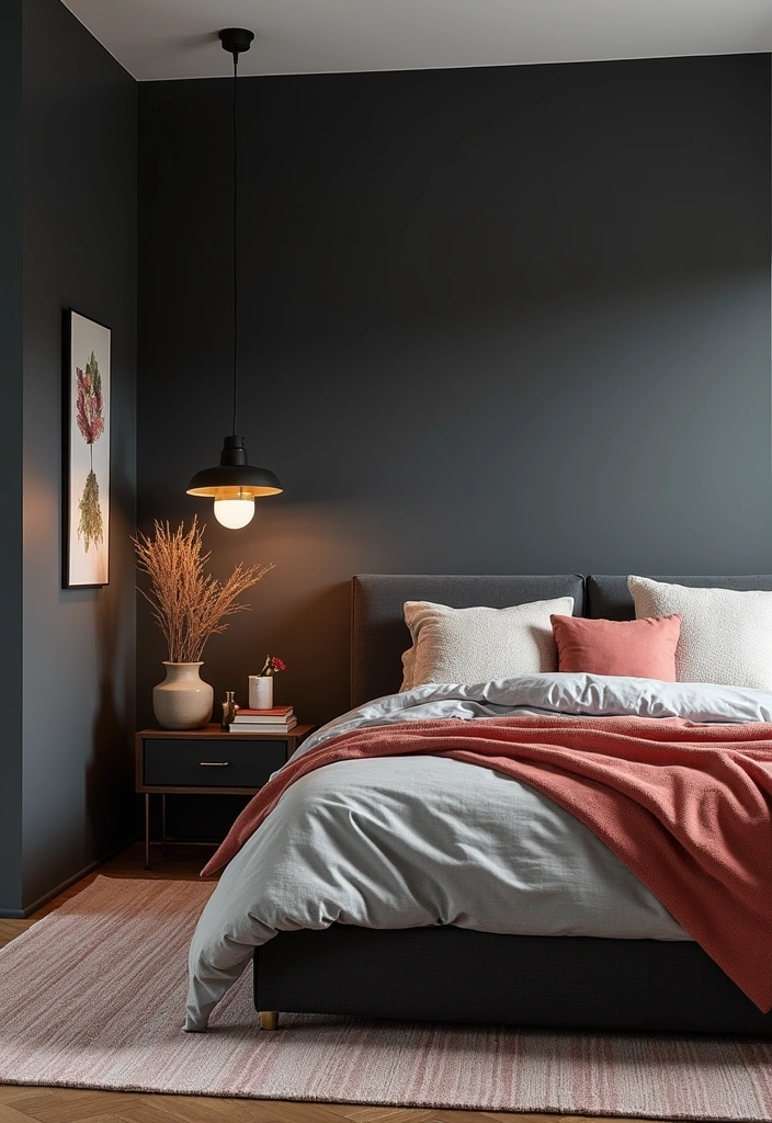 25 Earth Tone Paint Colors for Your Bedroom That Will Transform Your Space Instantly! - 20. Charcoal Gray: Modern Edge