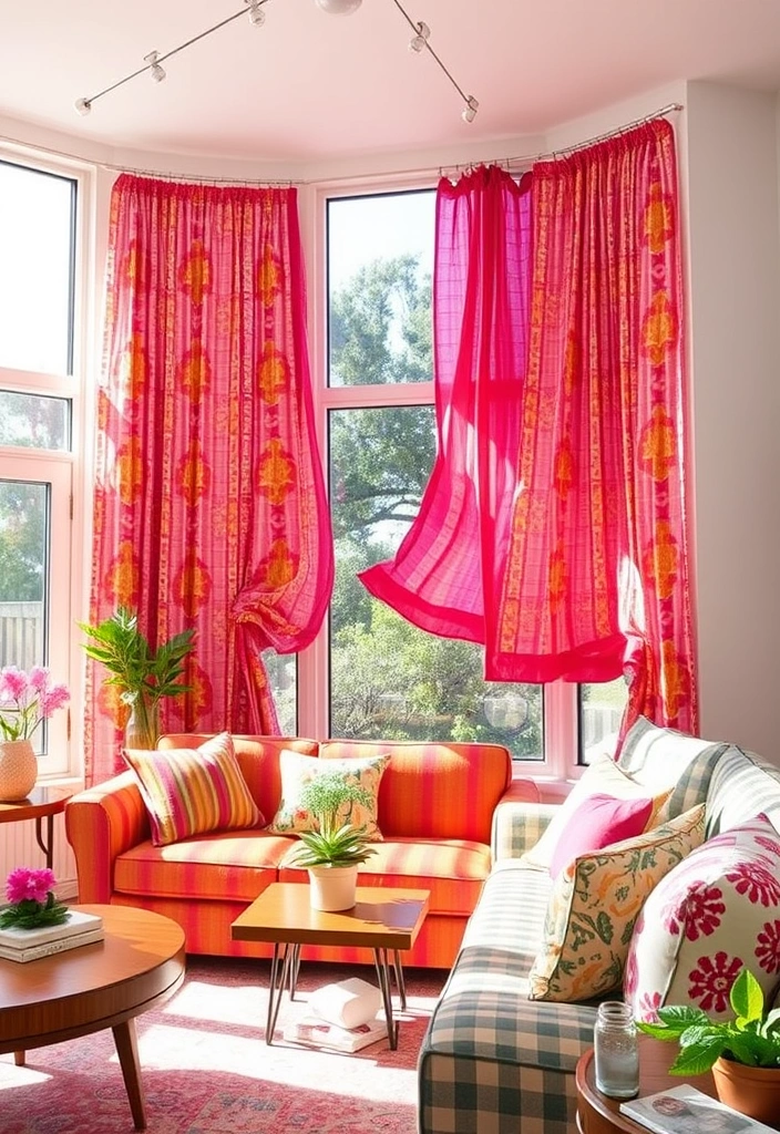 21 Colorful Home Decor Ideas That Will Ignite Your Inner Maximalist! - 8. Whimsical Curtains