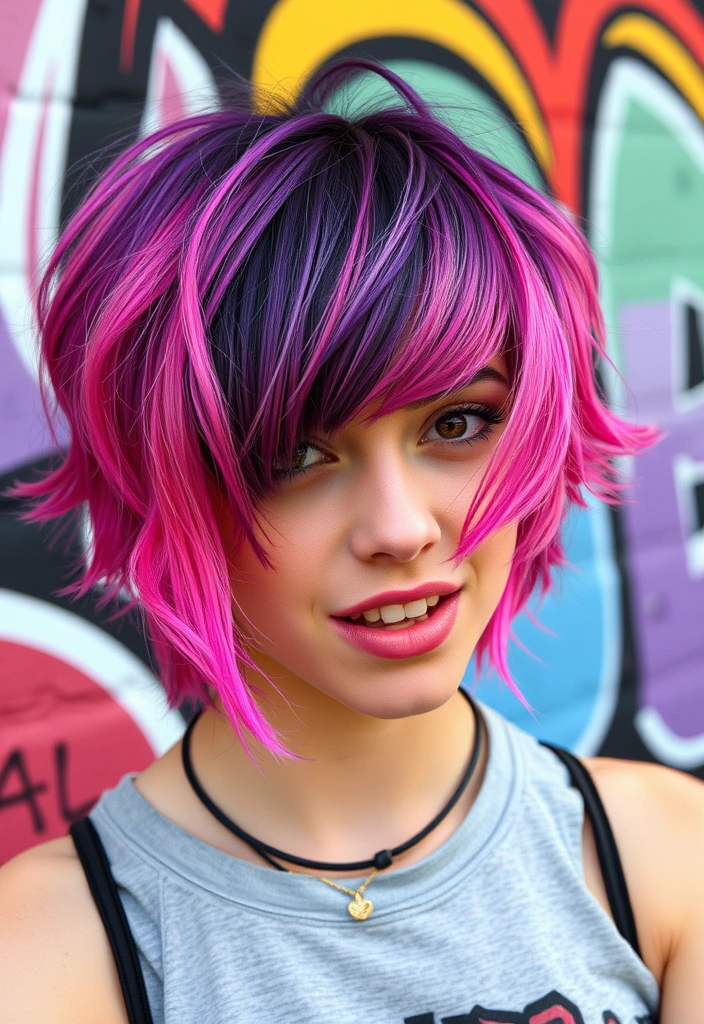 15 Intense Emo Shag Haircuts That Will Transform Your Look (Don't Miss #7!) - 9. Emo Shag with Vibrant Ombre