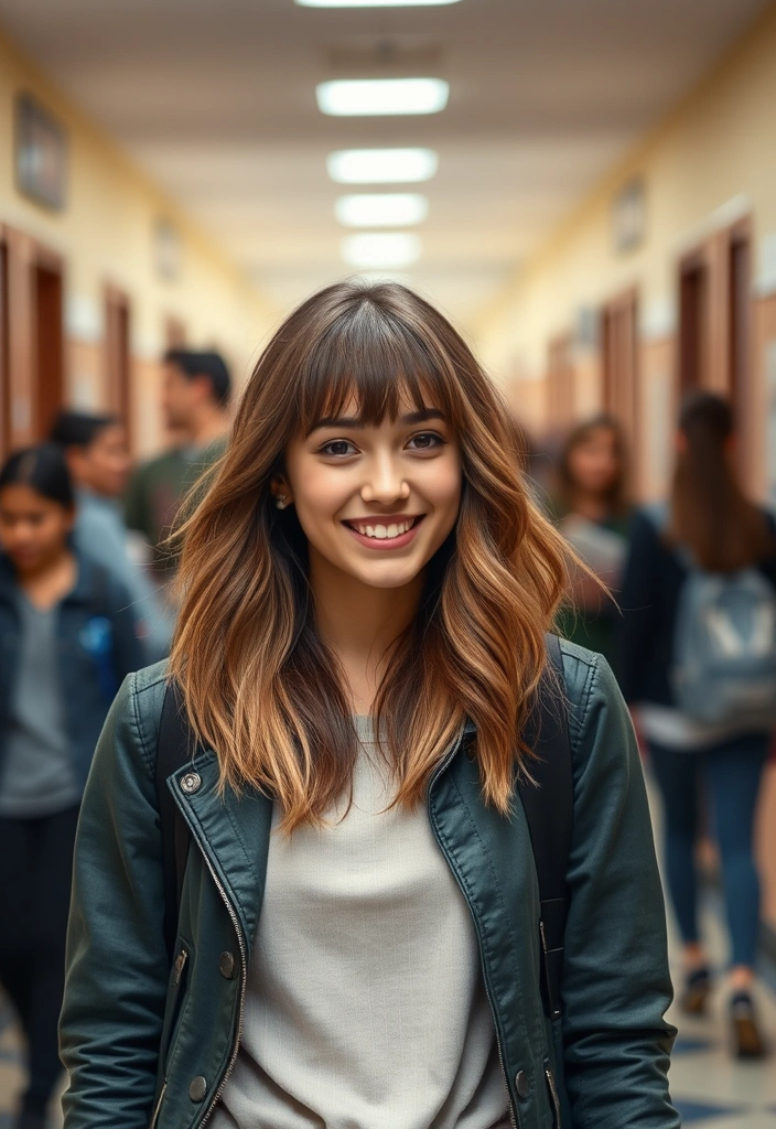 21 Back-to-School Hairstyles That Will Make You the Trendsetter of the Year! - 21. Layered Hair with Bangs